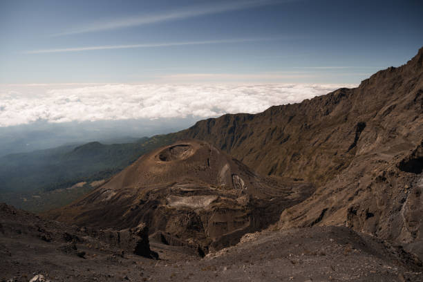 Mount Meru volcanic crater with dramatic landscape
