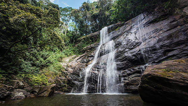Sanje Waterfall cascading through lush forest in Udzungwa Mountains
